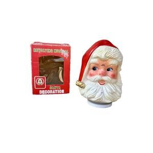 Vtg Santa Tested Music Hand Painted Decor W/box Christmas Commodore Holiday